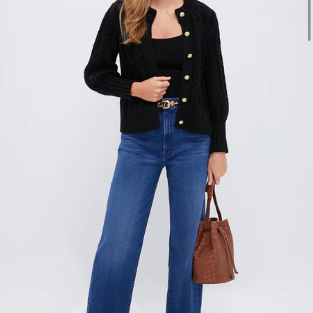 MOTHER Flare Wide Leg Jeans in Deep Blue - Picture 2 of 5